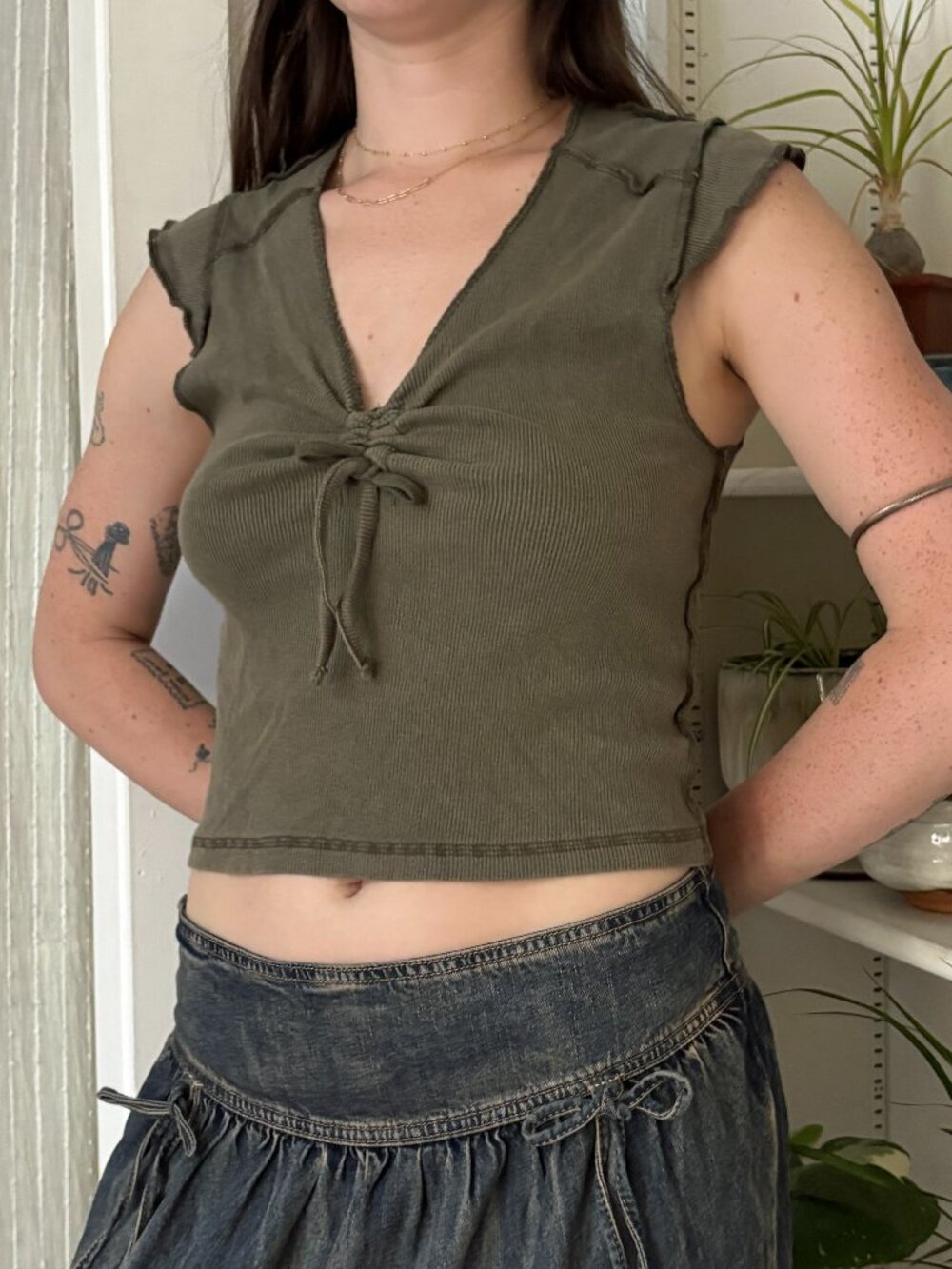 Reclaimed Vintage Grunge Green Top - 6